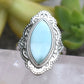 Larimar Ring- Sterling Silver Larimar Ring, Caribbean Larimar- Vishuddha, Bali Larimar