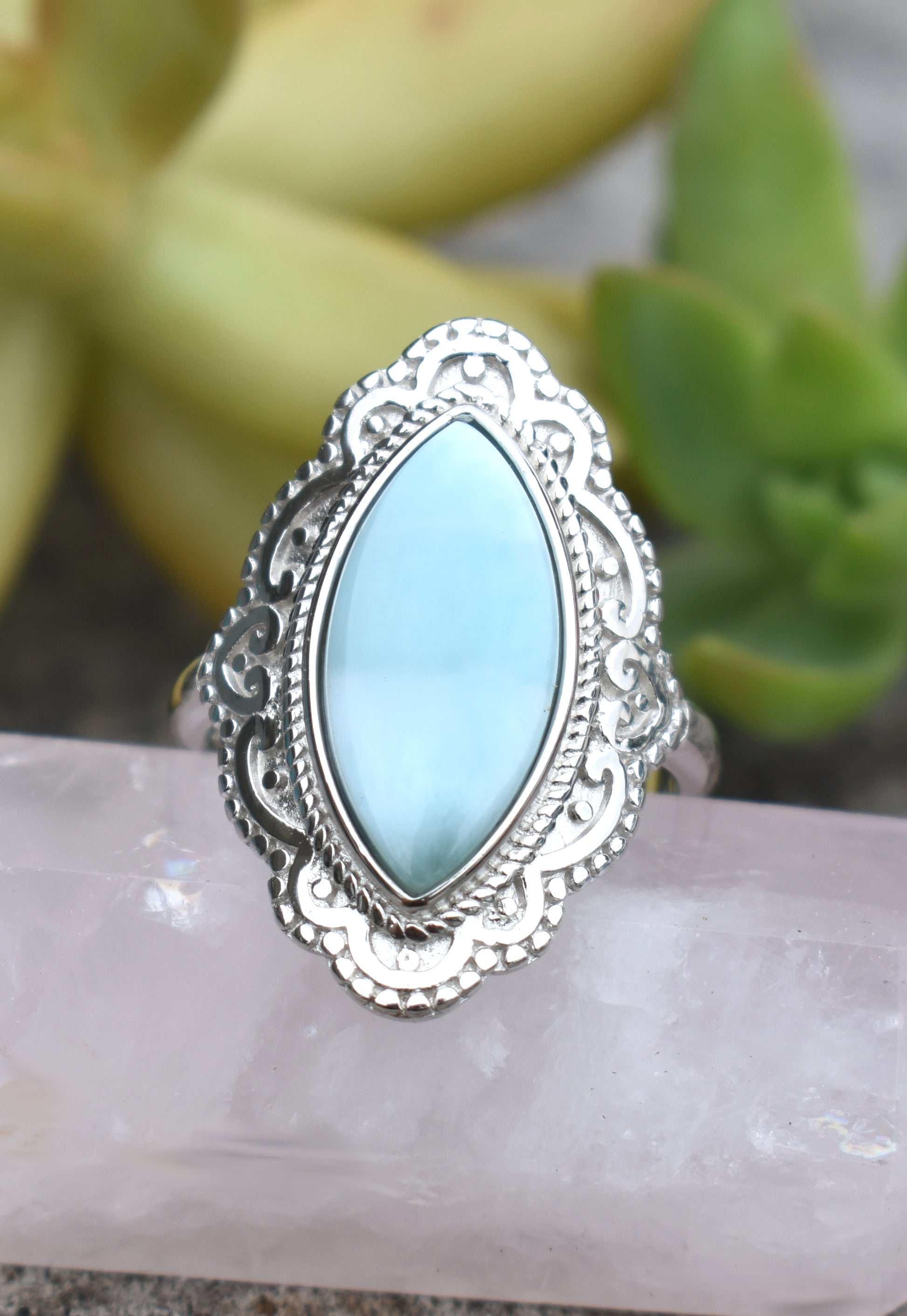 NWOT BBJ 925 Silver Larimar Swirl Ring Size 11