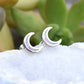 Moon Earrings- Crescent Moon Studs, Opal Moon Earrings- Opal Earrings