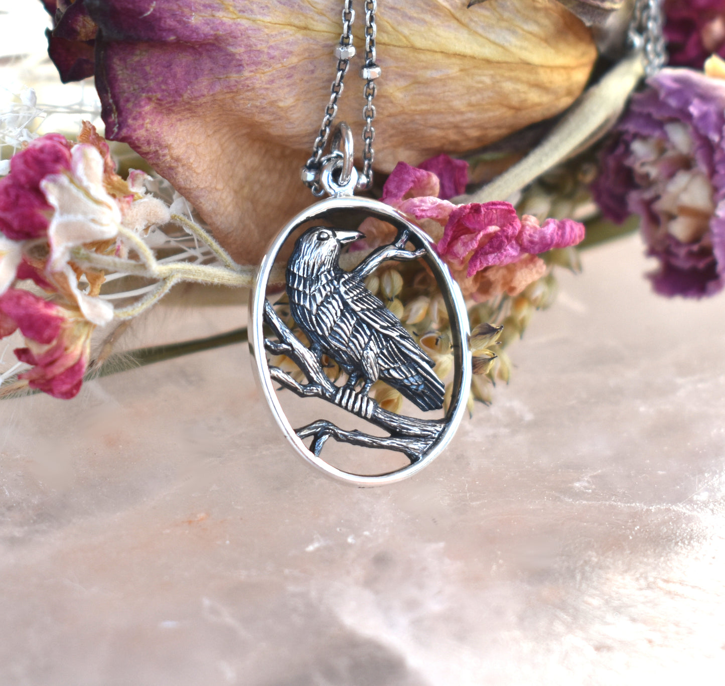 Nevermore Necklace-Wednesday Addams Inspired-925 Sterling Silver