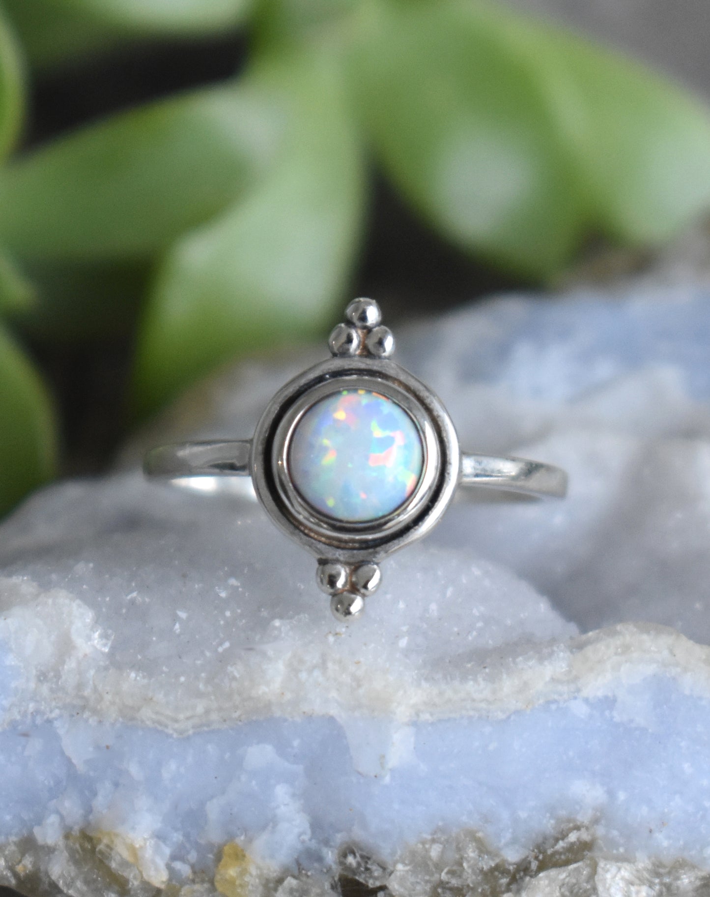 Opal Ring- Opal Engagement Ring, October Birthstone Ring-Chevron Ring