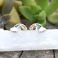 Tiny Rainbow Earrings- Sterling Cloud Studs, Rainbow Posts, Kawaii- Sterling Silver