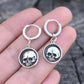 Skull Huggie Hoops- Huggie Earrings, Silver Hoop Earrings, Skull Earrings, Sterling Silver Hoops