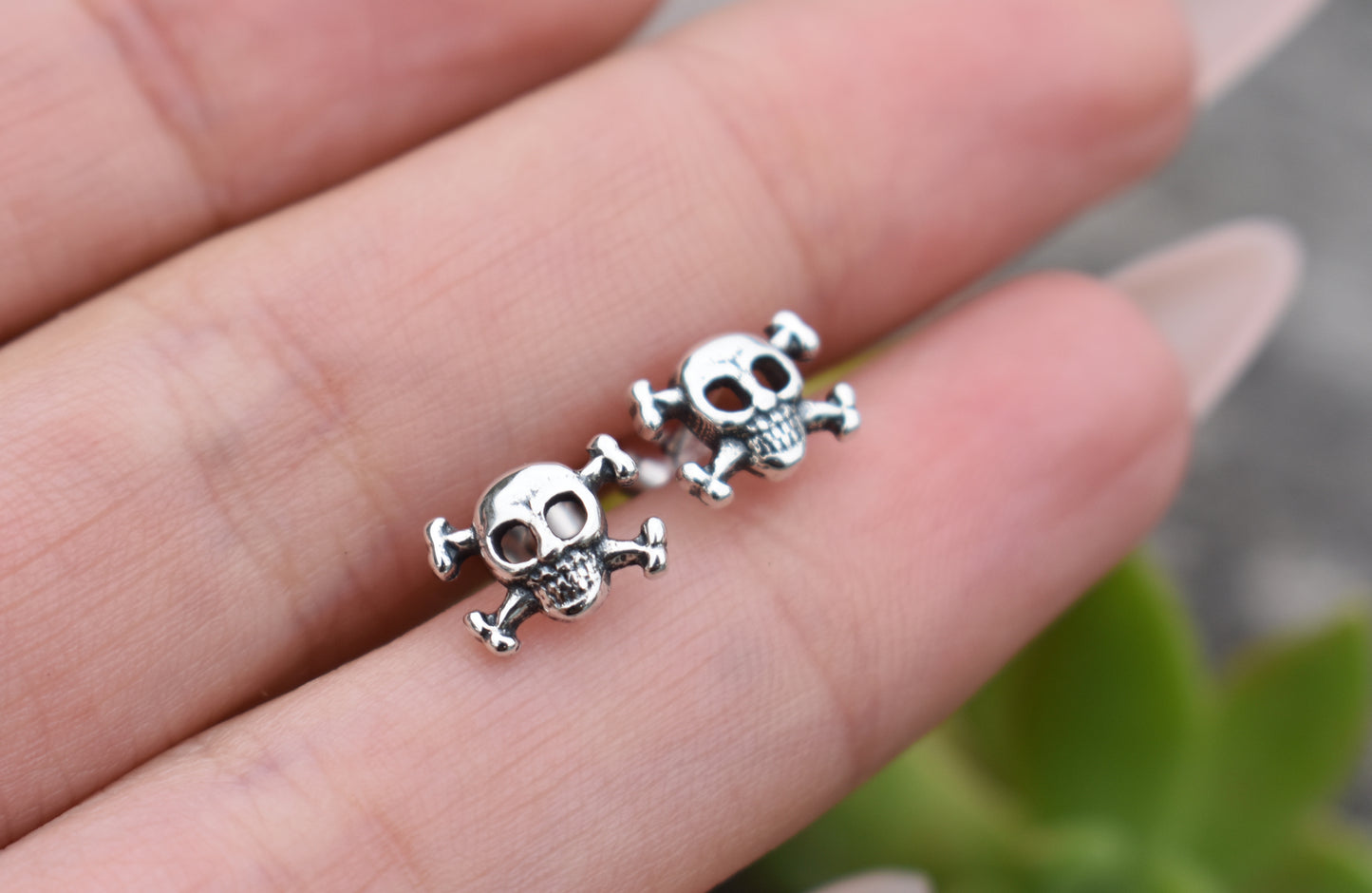 Skull Earrings- Stud Earrings, Skeleton studs, Skull Jewelry, Halloween Earrings