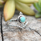 Bali Style Turquoise Ring- Engagement Ring Set- Sterling Silver Genuine Turquoise