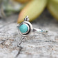 Bali Style Turquoise Ring- Engagement Ring Set- Sterling Silver Genuine Turquoise