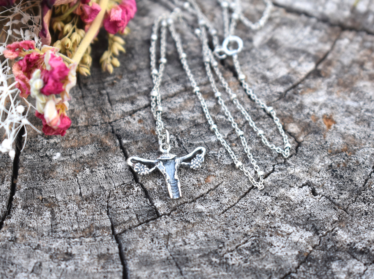 Uterus Necklace-Sterling Silver-Divine Feminine